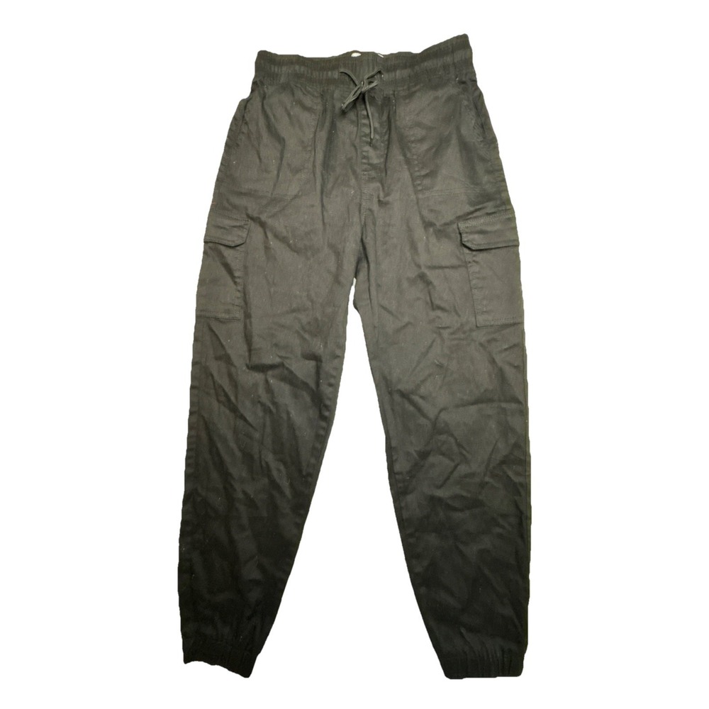 Telepatía Mens Black Cargo Jogger‎ Pants Elastic Waist Stretch Size 9/29 Utility